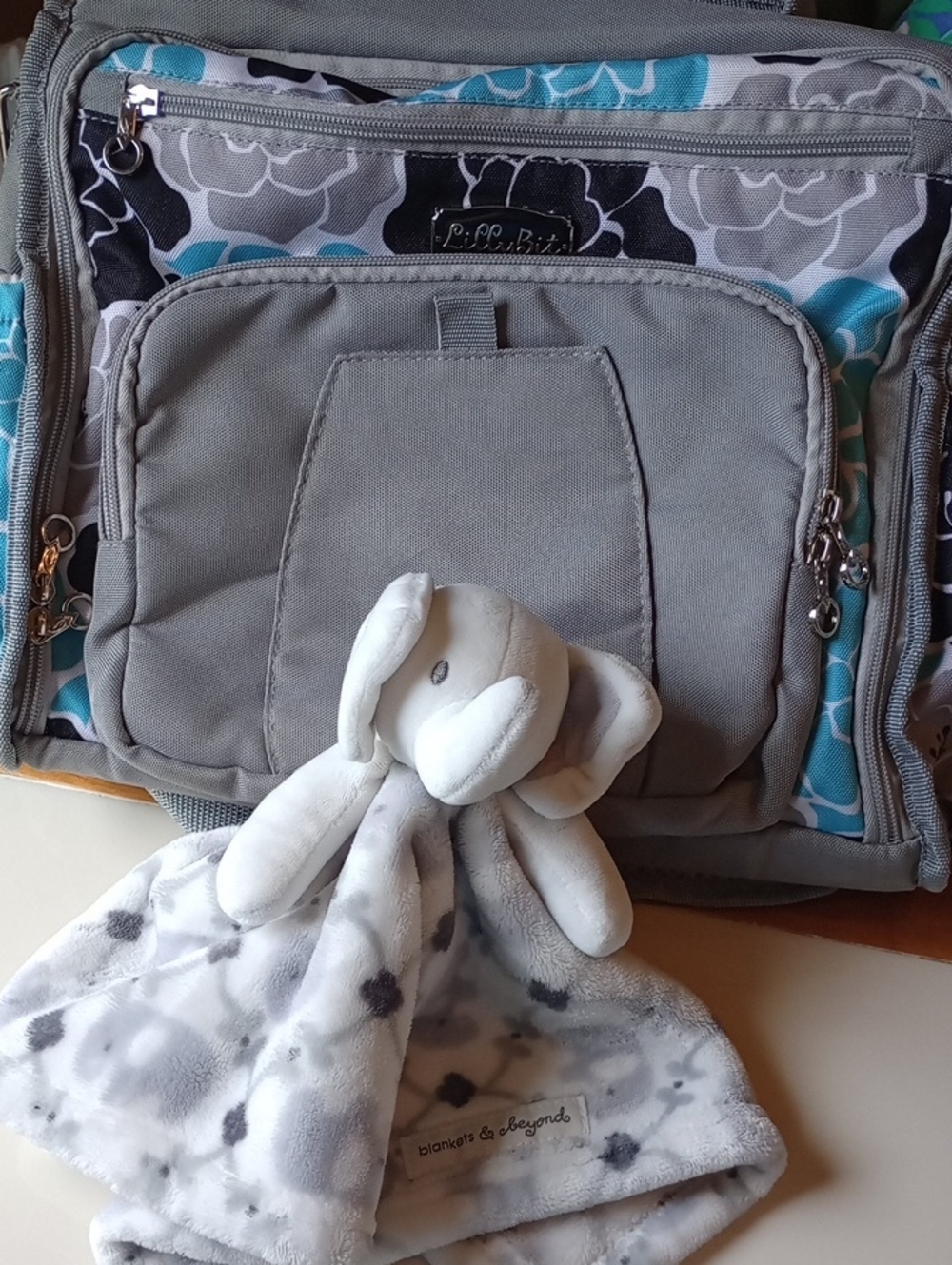 Baby Diaper Bag with Elephant 🐘 Lovey